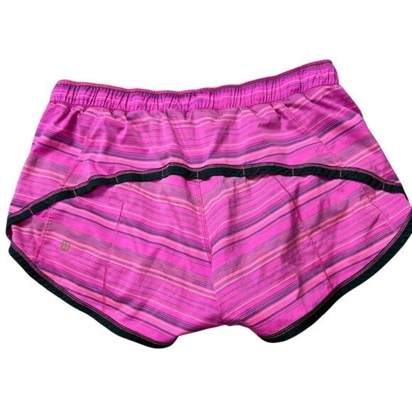 Lululemon Pink & Gray Pink Striped Shorts - Picture 2 of 4